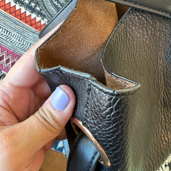 Sondra Roberts 'Squared' Faux Leather Tote Black, EUC - Picture 11 of 11